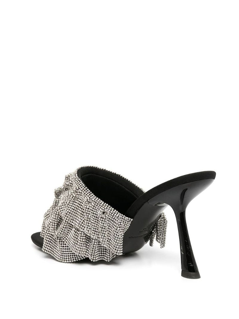 Black Nala 105 Crystal Ruffle Sandals