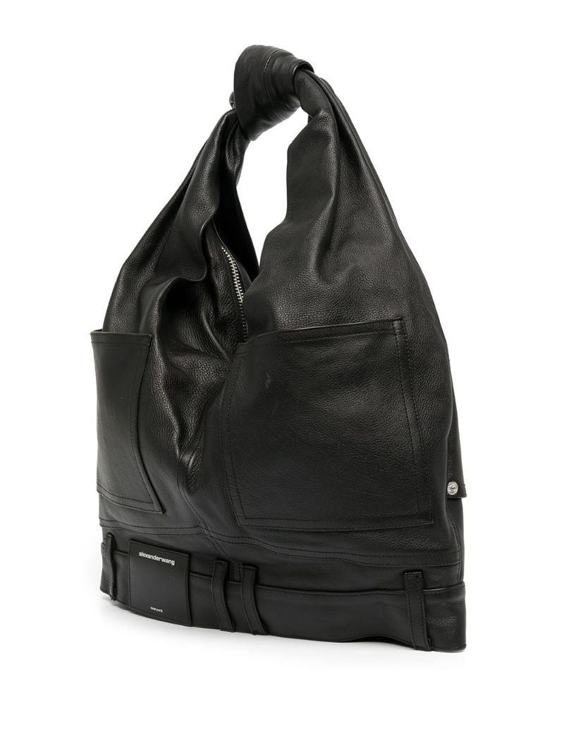 Black Small Hobo Leather Bag