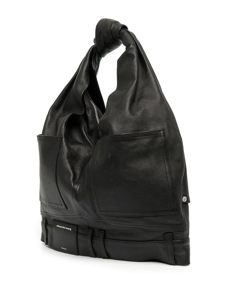 Black Small Hobo Leather Bag