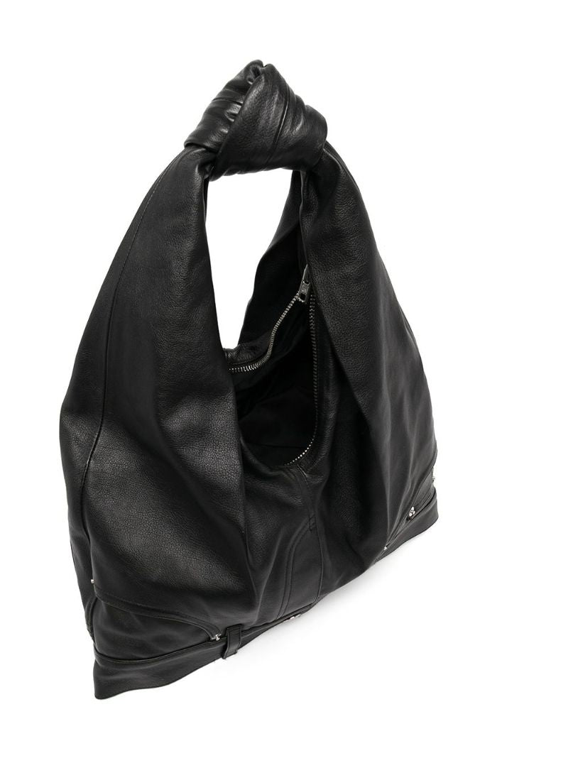 Black Small Hobo Leather Bag