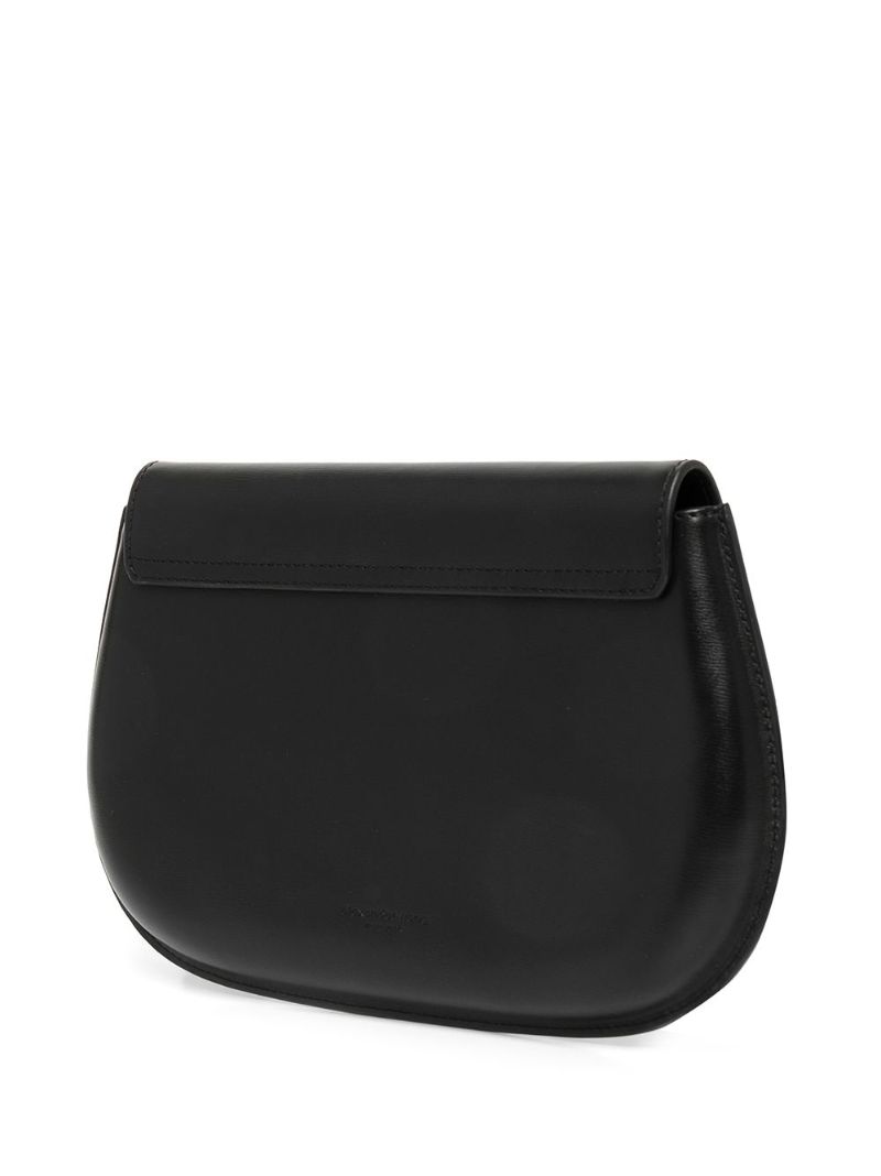 Black Crest Leather Shoulder Bag