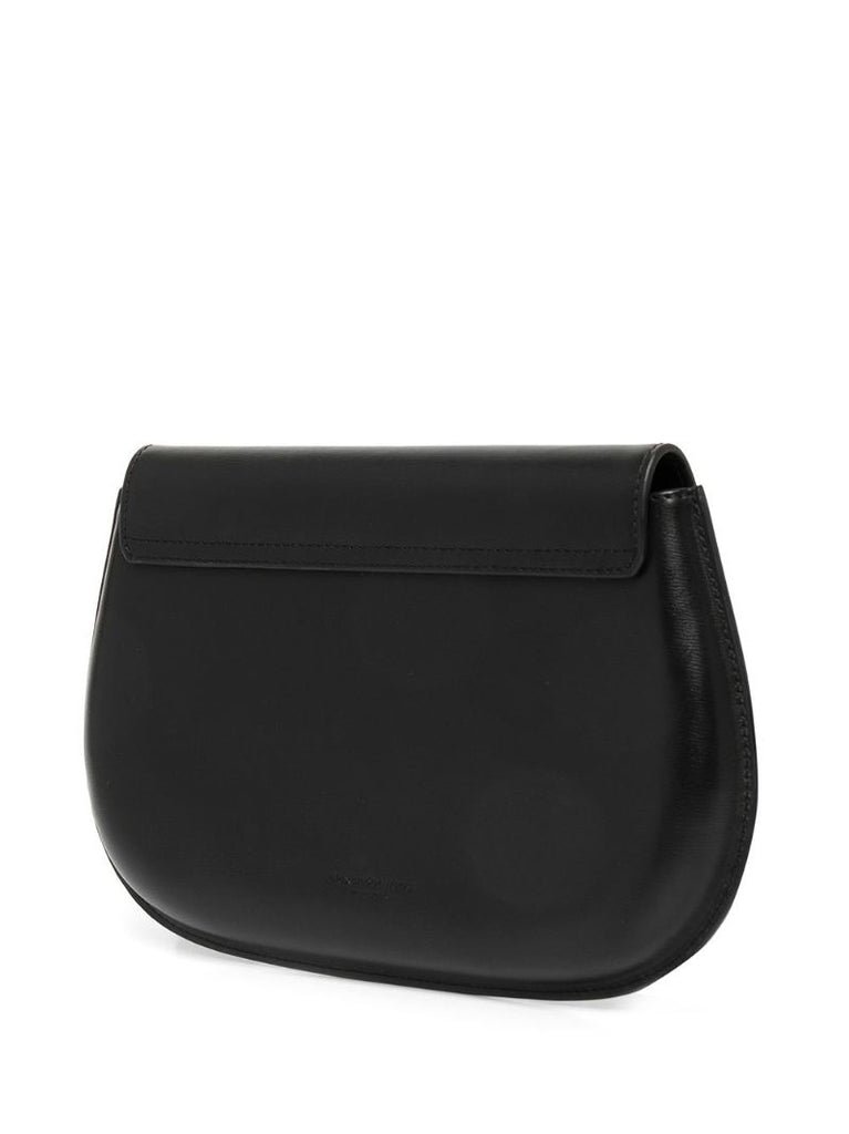 Black Crest Leather Shoulder Bag