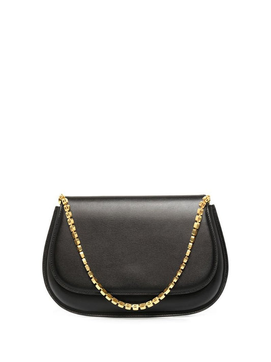 Black Crest Leather Shoulder Bag