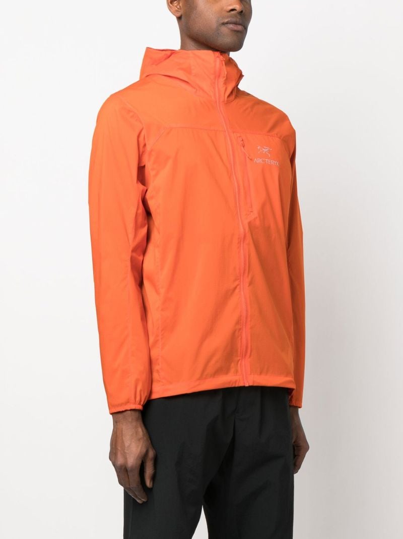 Orange Hooded Zip-up Lightweight Jacket