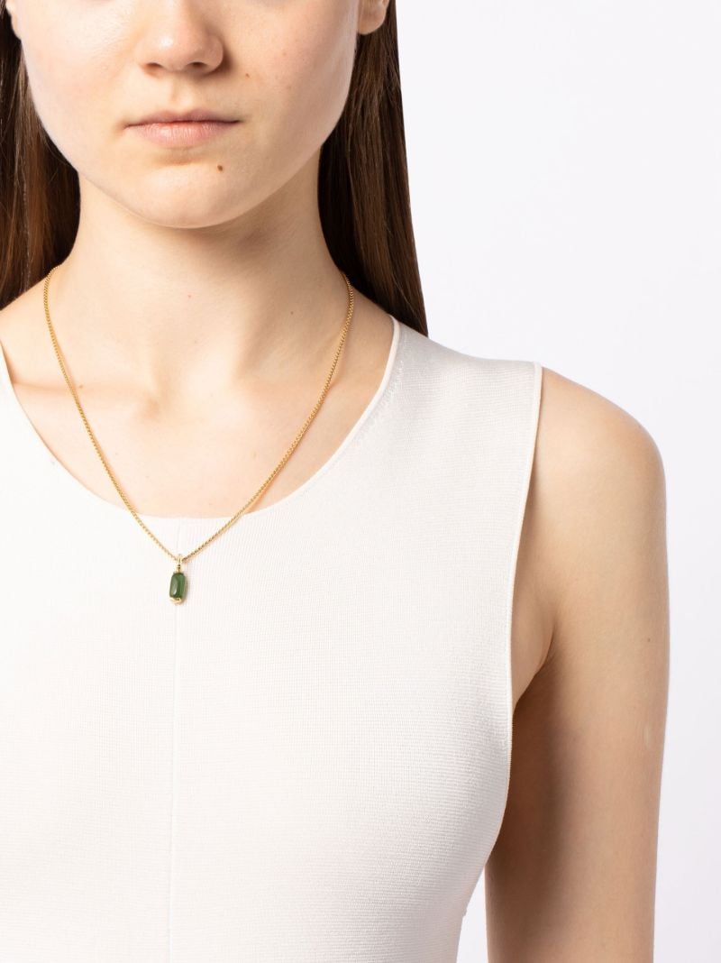 18k Yellow Gold Oblong Jade Necklace
