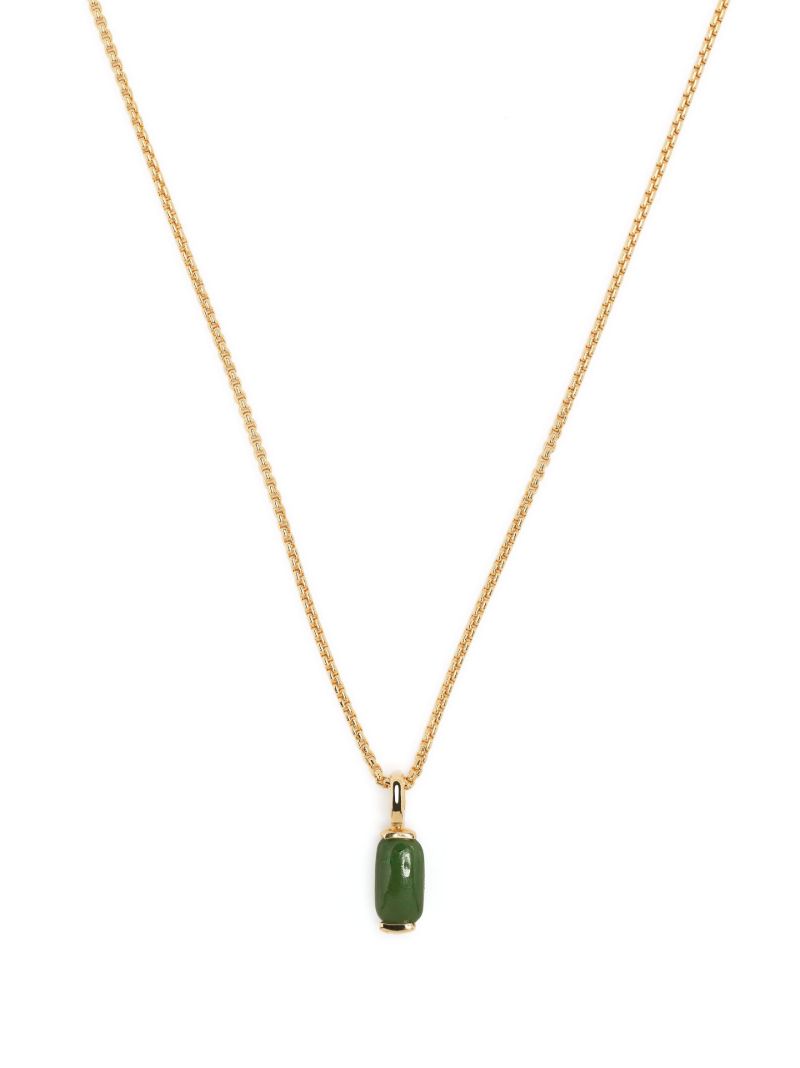 18k Yellow Gold Oblong Jade Necklace