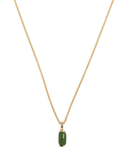 18k Yellow Gold Oblong Jade Necklace