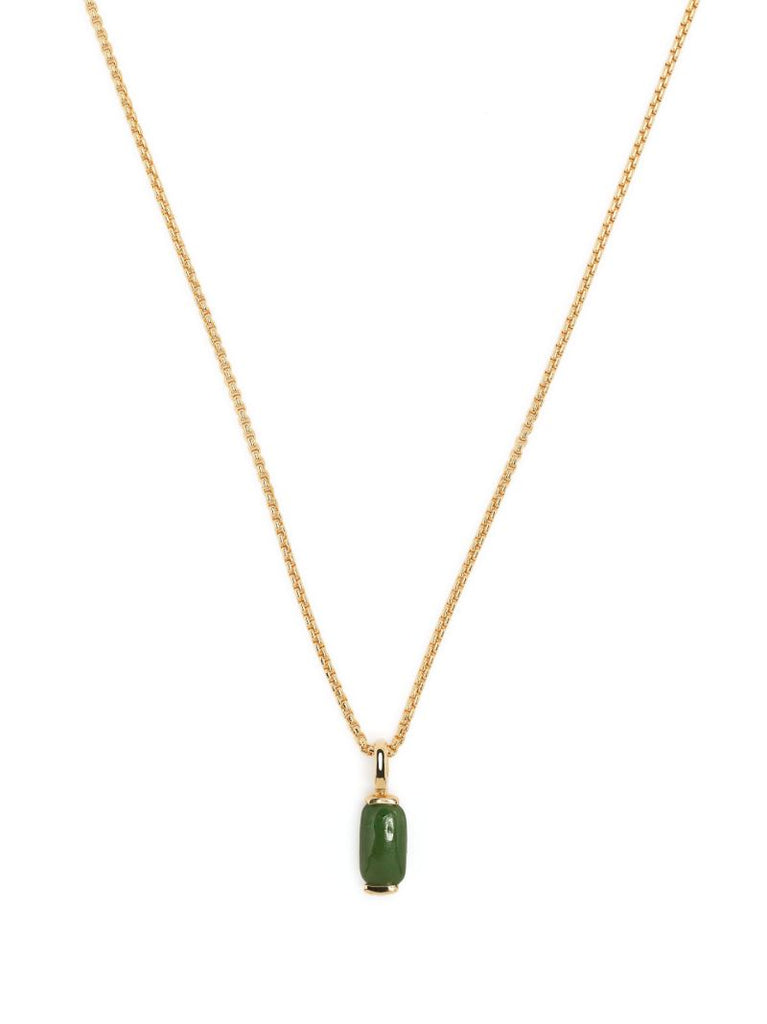 18k Yellow Gold Oblong Jade Necklace