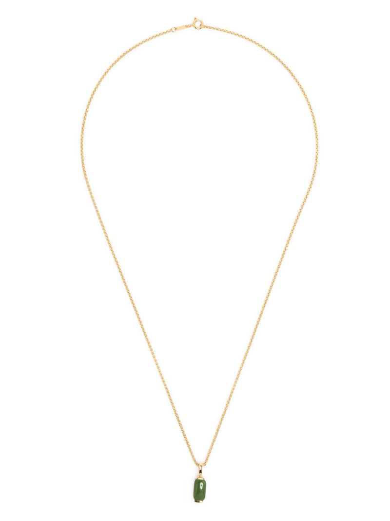 18k Yellow Gold Oblong Jade Necklace