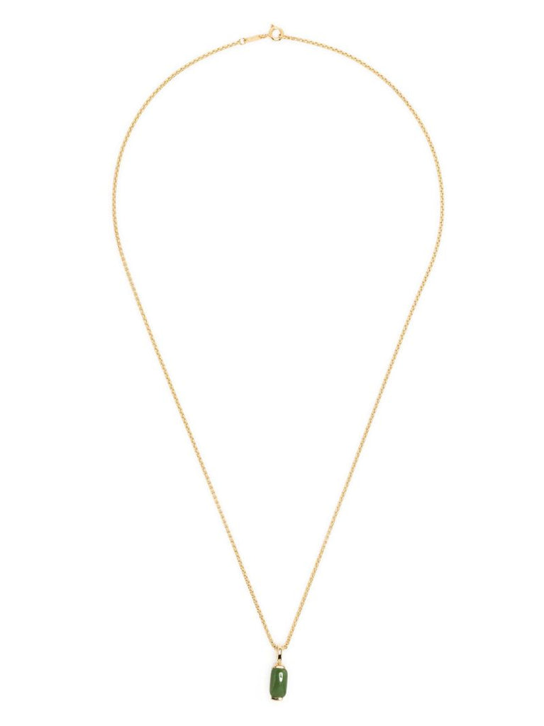 18k Yellow Gold Oblong Jade Necklace