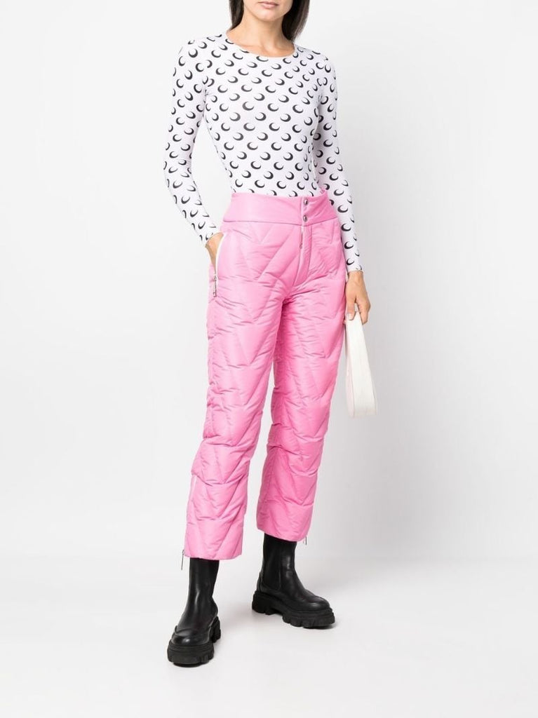 Pink Chevron Quilted Ski Trousers