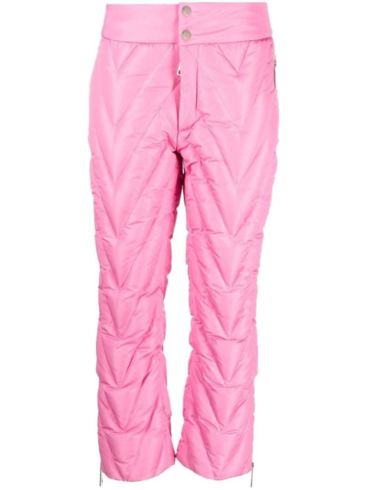 Pink Chevron Quilted Ski Trousers