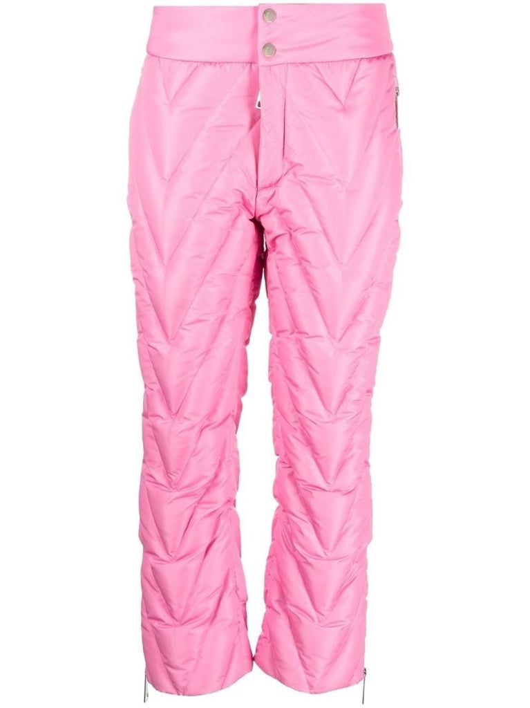 Pink Chevron Quilted Ski Trousers