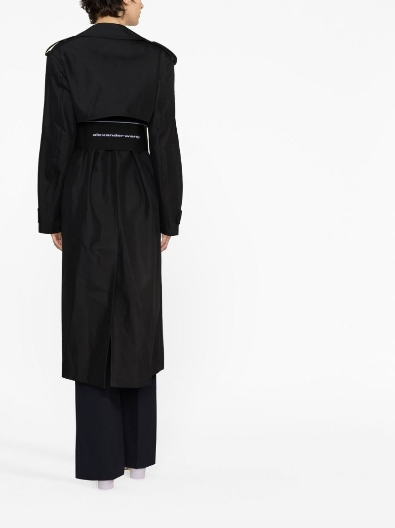 Black Logo Trench Coat