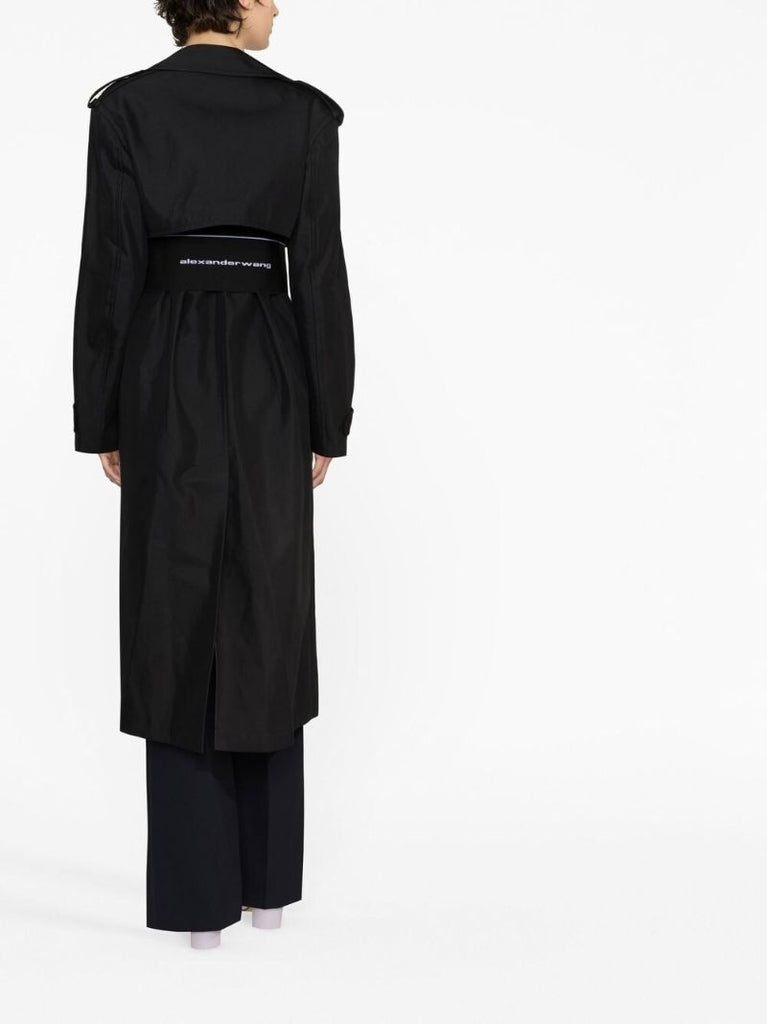 Black Logo Trench Coat