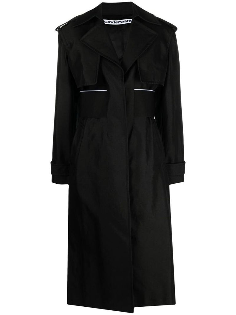 Black Logo Trench Coat