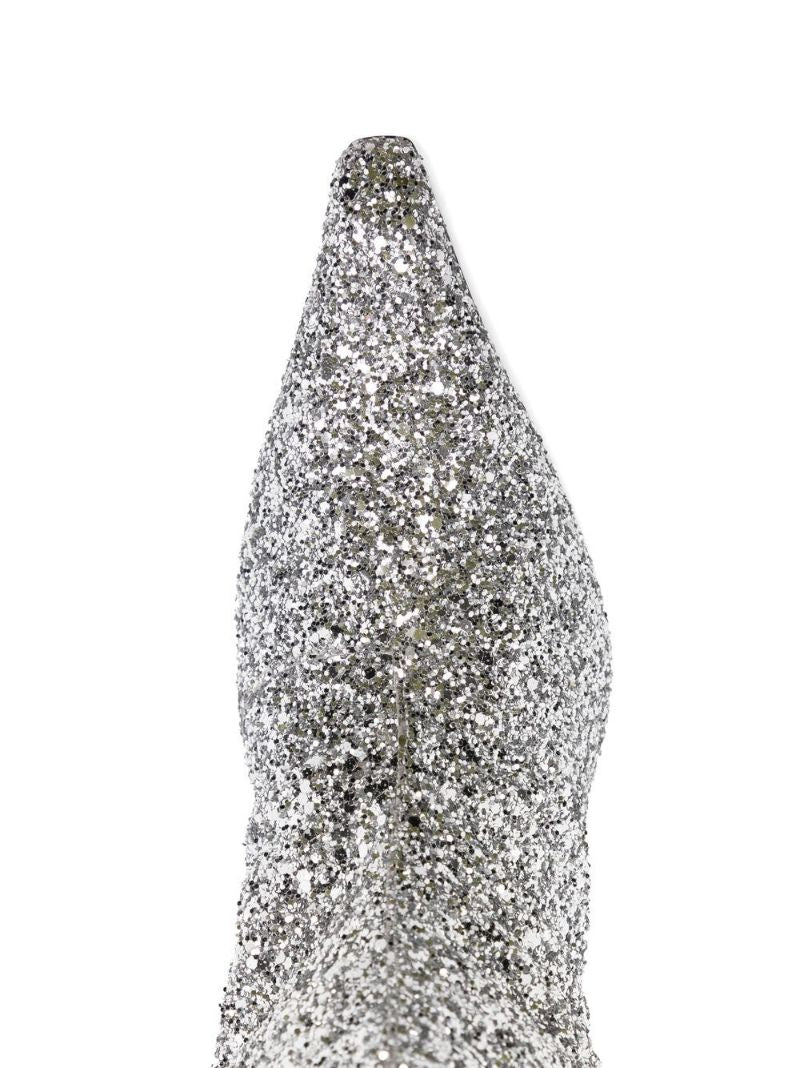 Silver-tone Viola Glitter Detail 60 Knee-high Boots