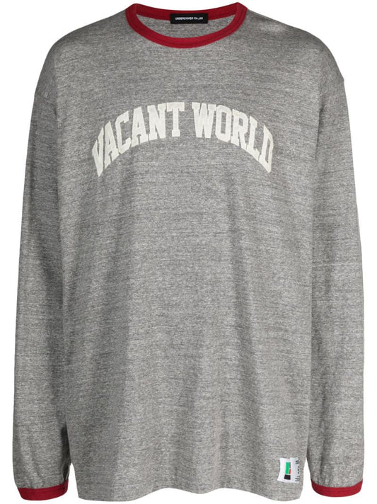 Grey Vacant World Cotton T-shirt