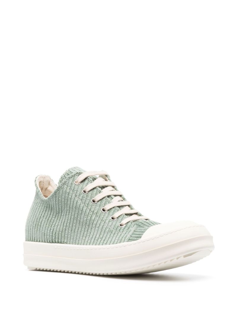 Green Lace-up Corduroy Sneakers