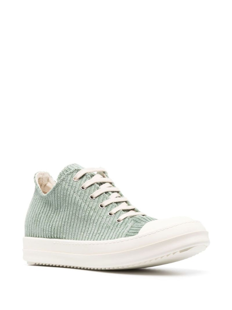 Green Lace-up Corduroy Sneakers