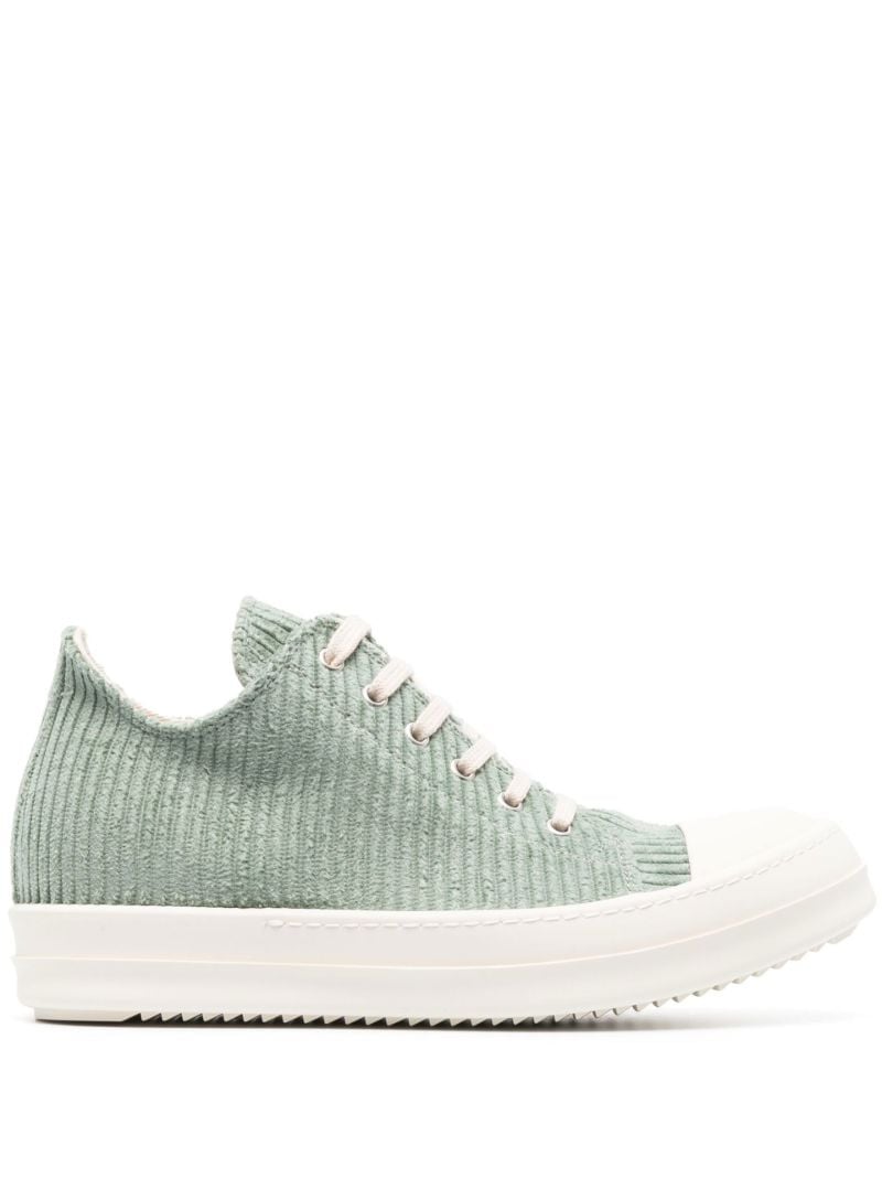 Green Lace-up Corduroy Sneakers