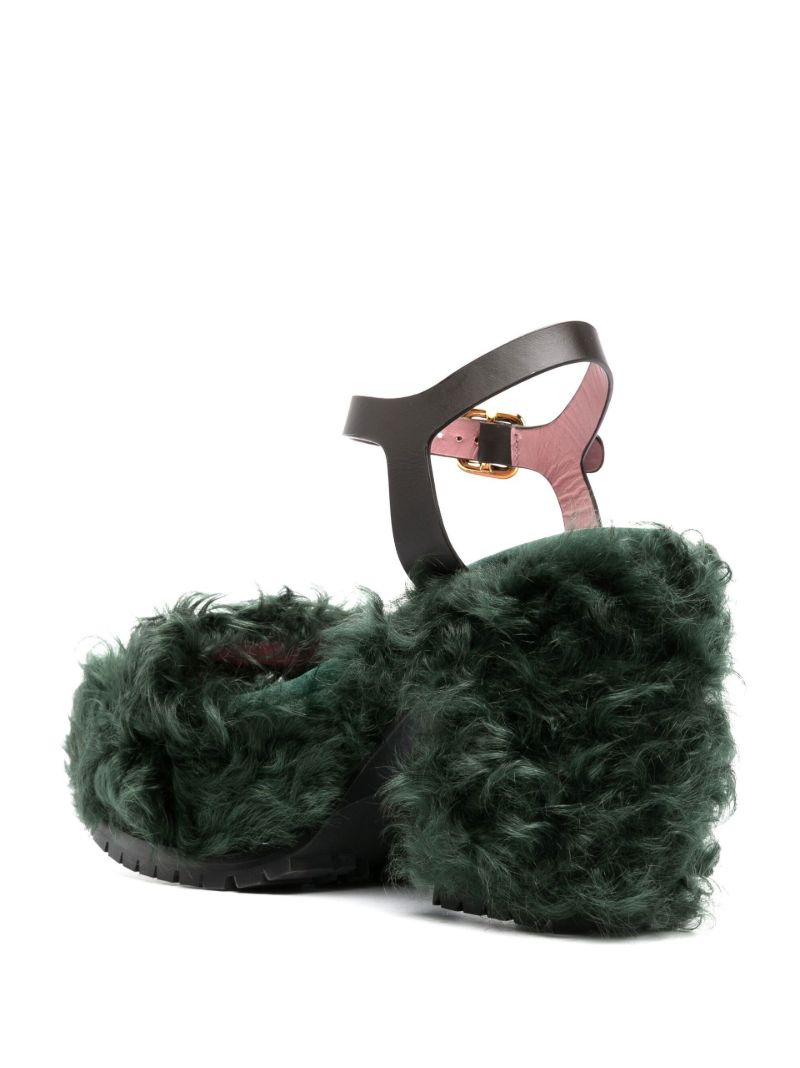 Green Les Terriers 120 Shearling Sandals
