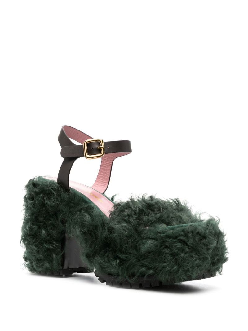 Green Les Terriers 120 Shearling Sandals
