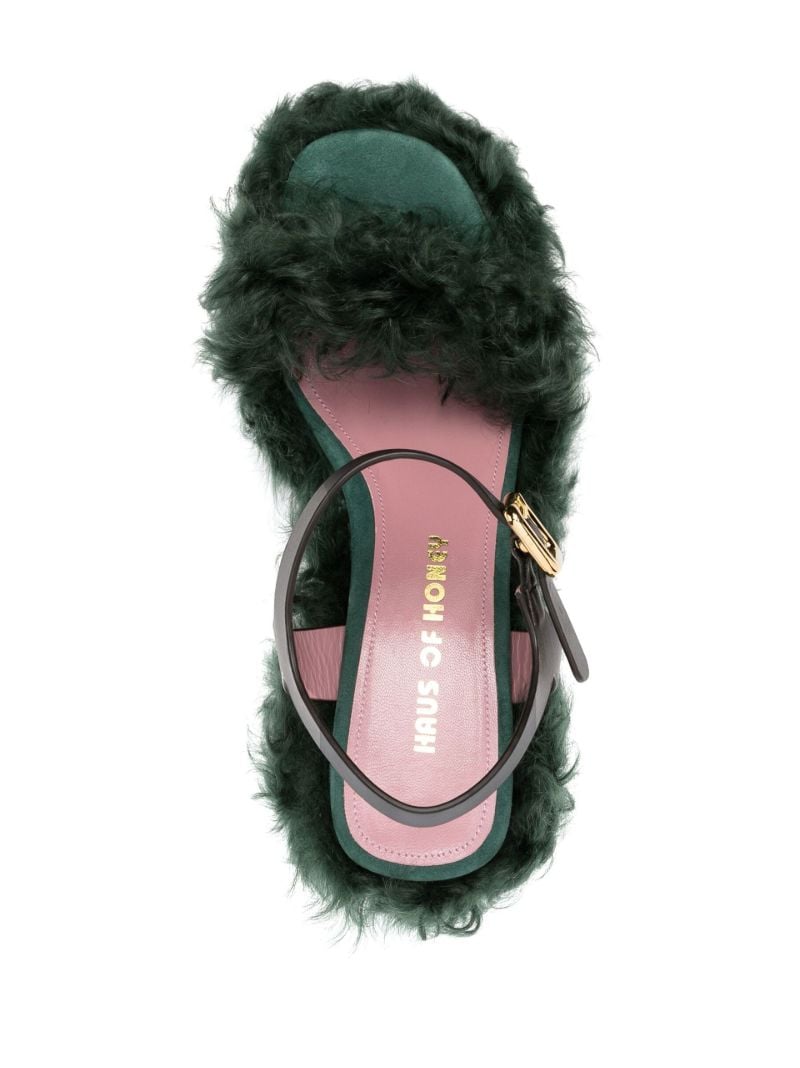 Green Les Terriers 120 Shearling Sandals
