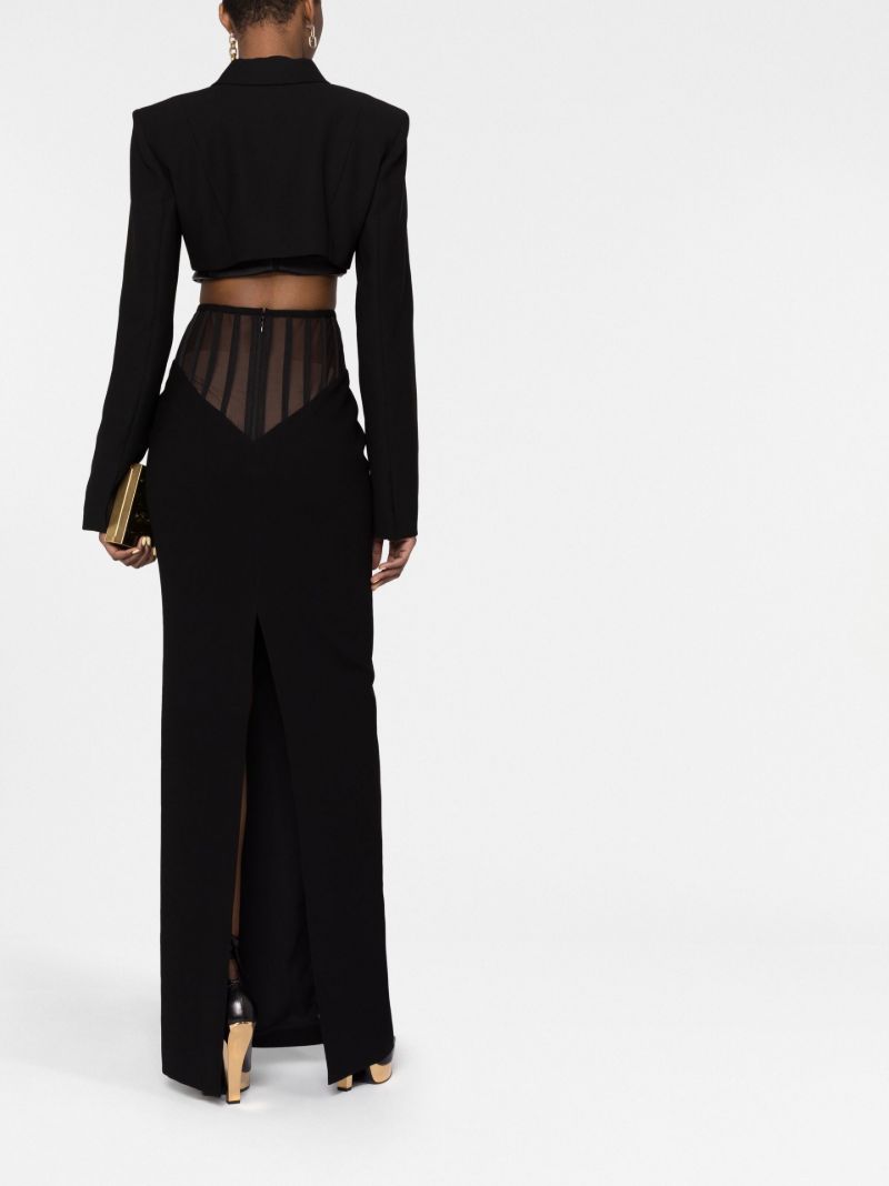 Black Single Breasted Cropped Blazer