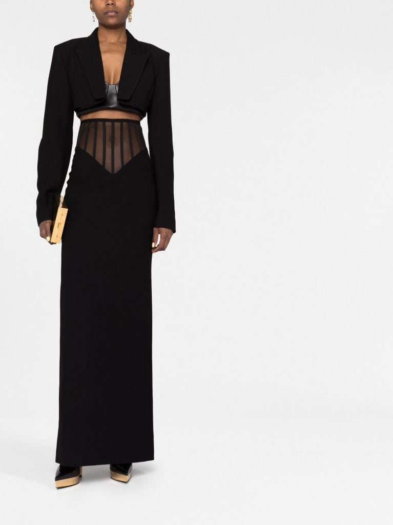 Black Single Breasted Cropped Blazer