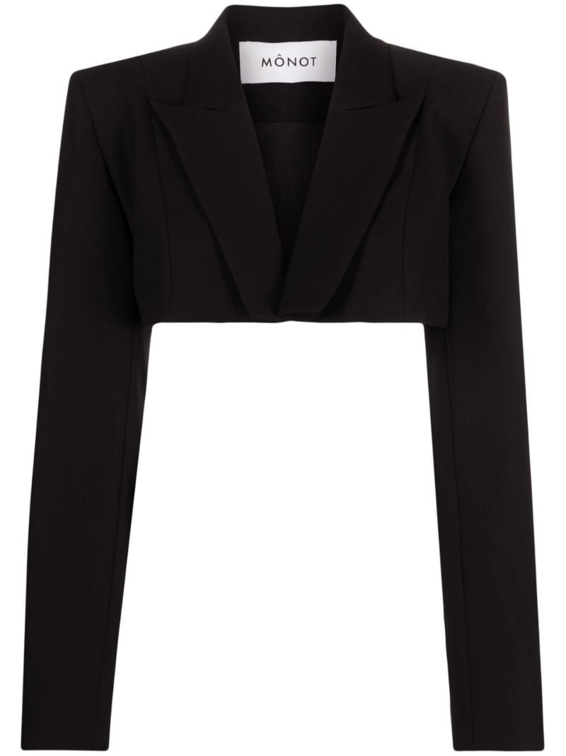 Black Single Breasted Cropped Blazer