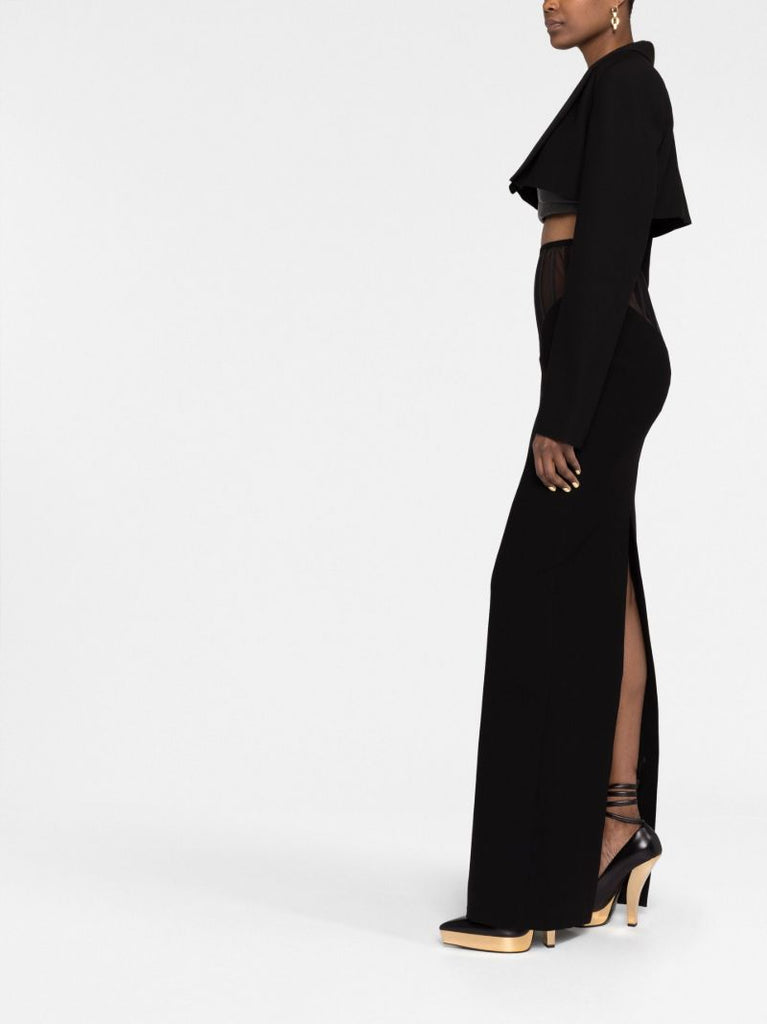 Black Single Breasted Cropped Blazer