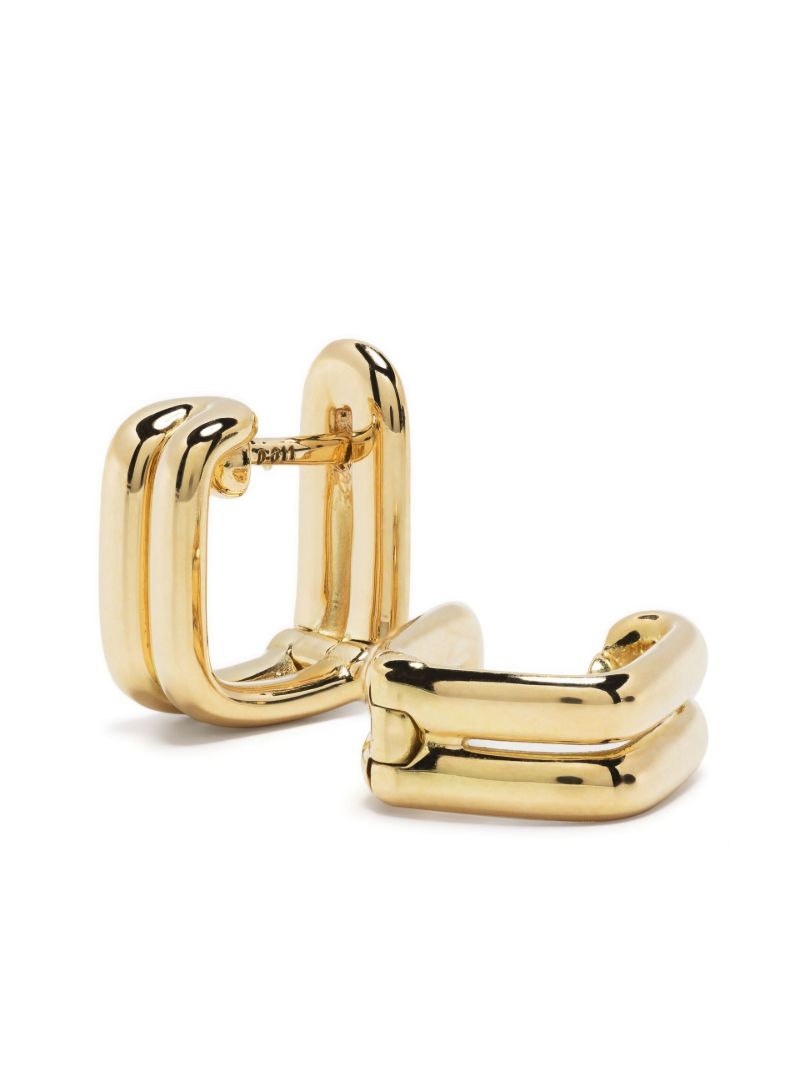 18k Yellow Gold Doubled Small Hoop Earrings