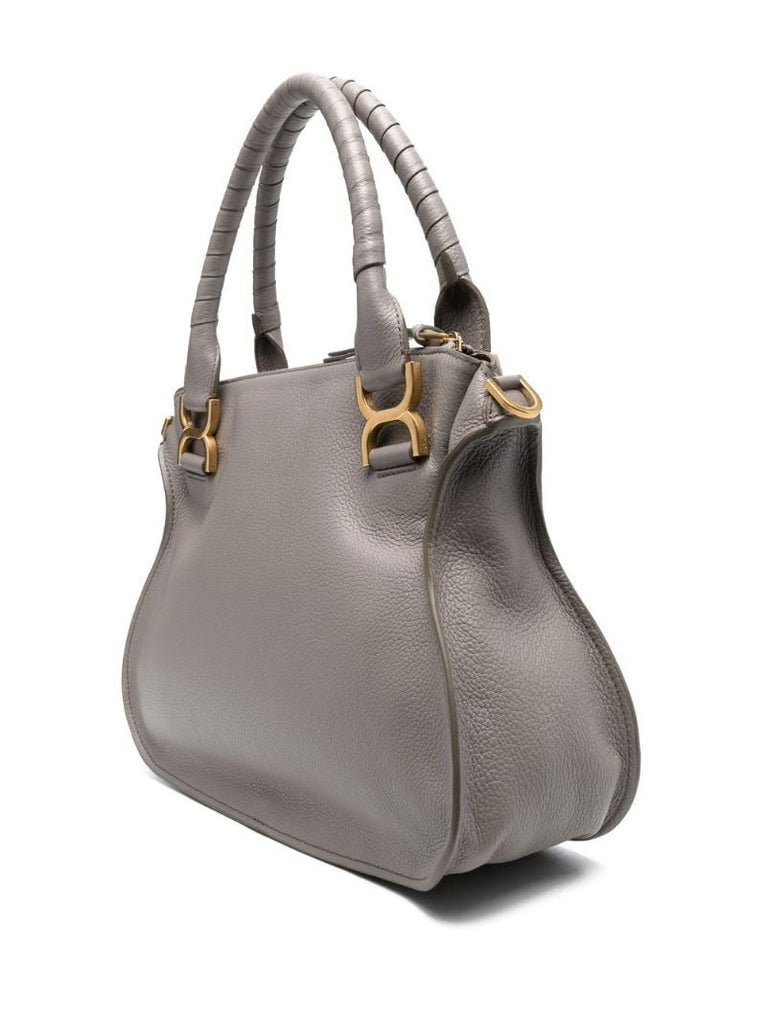 Grey Marcie Leather Tote Bag