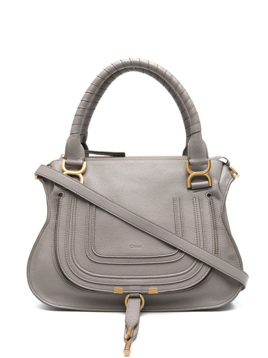 Grey Marcie Leather Tote Bag