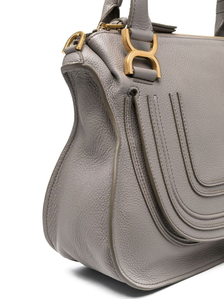 Grey Marcie Leather Tote Bag