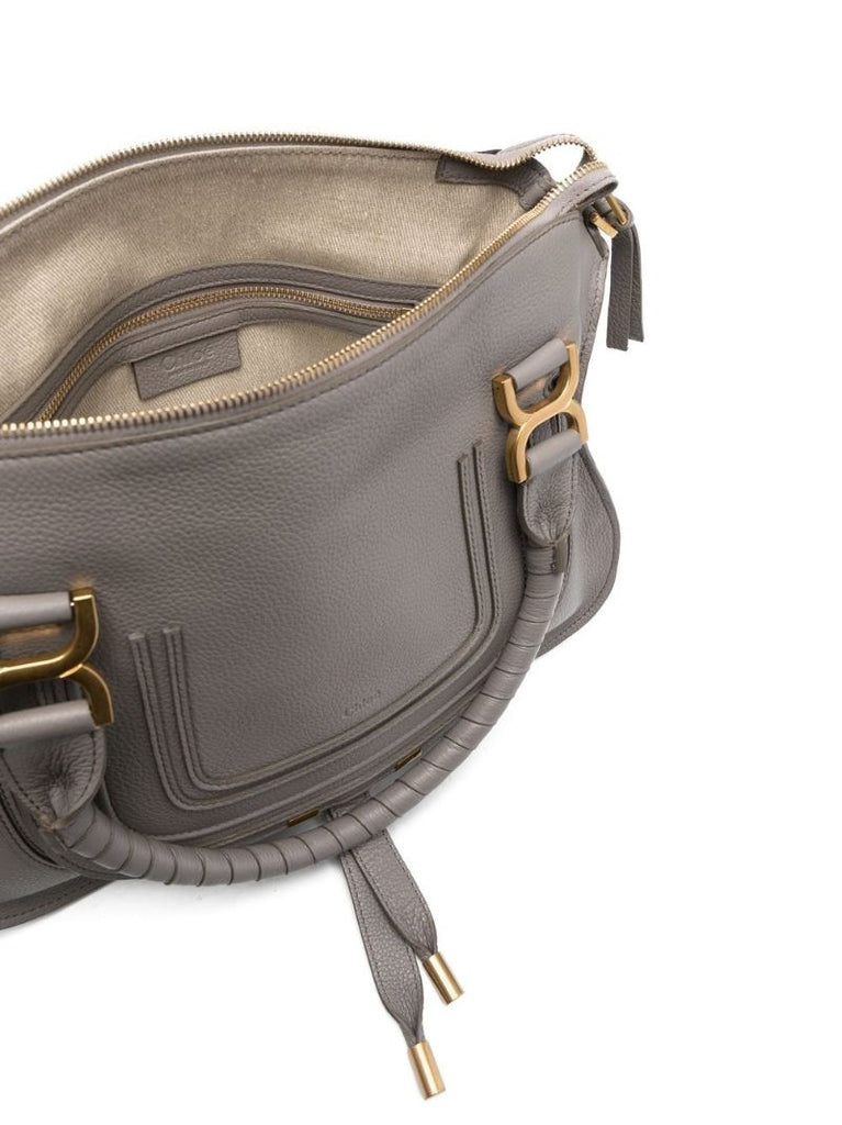 Grey Marcie Leather Tote Bag