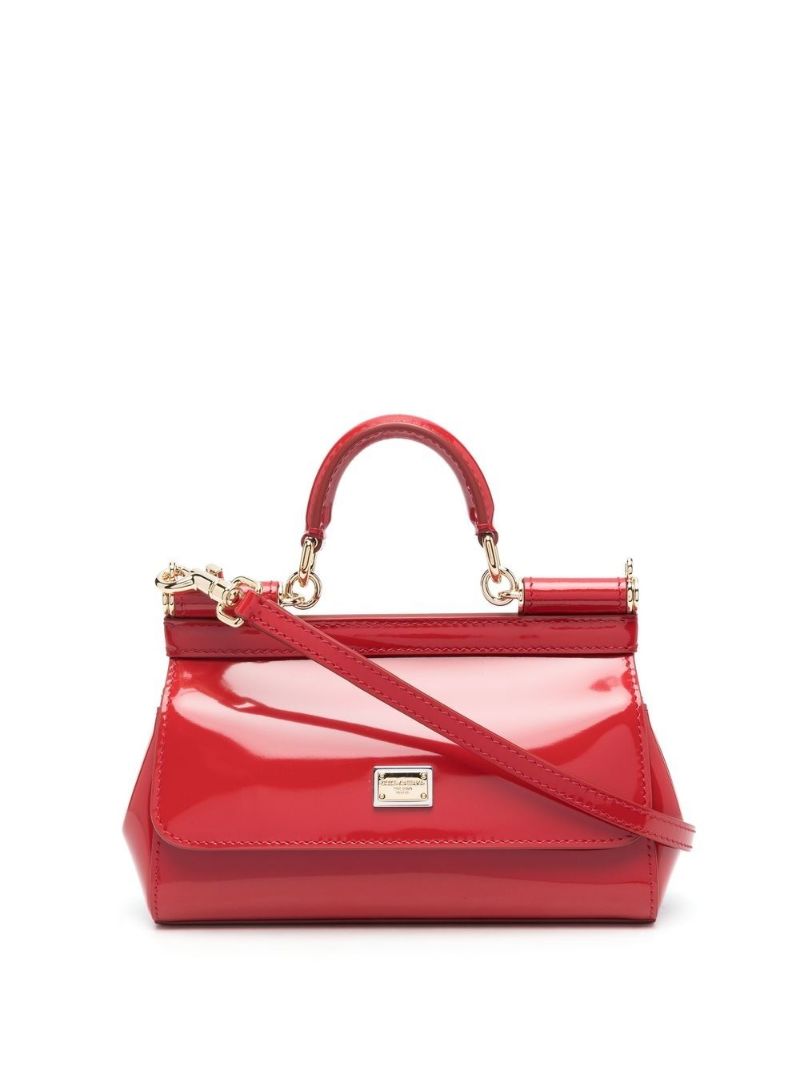 Red Sicily Leather Mini Top Handle Bag