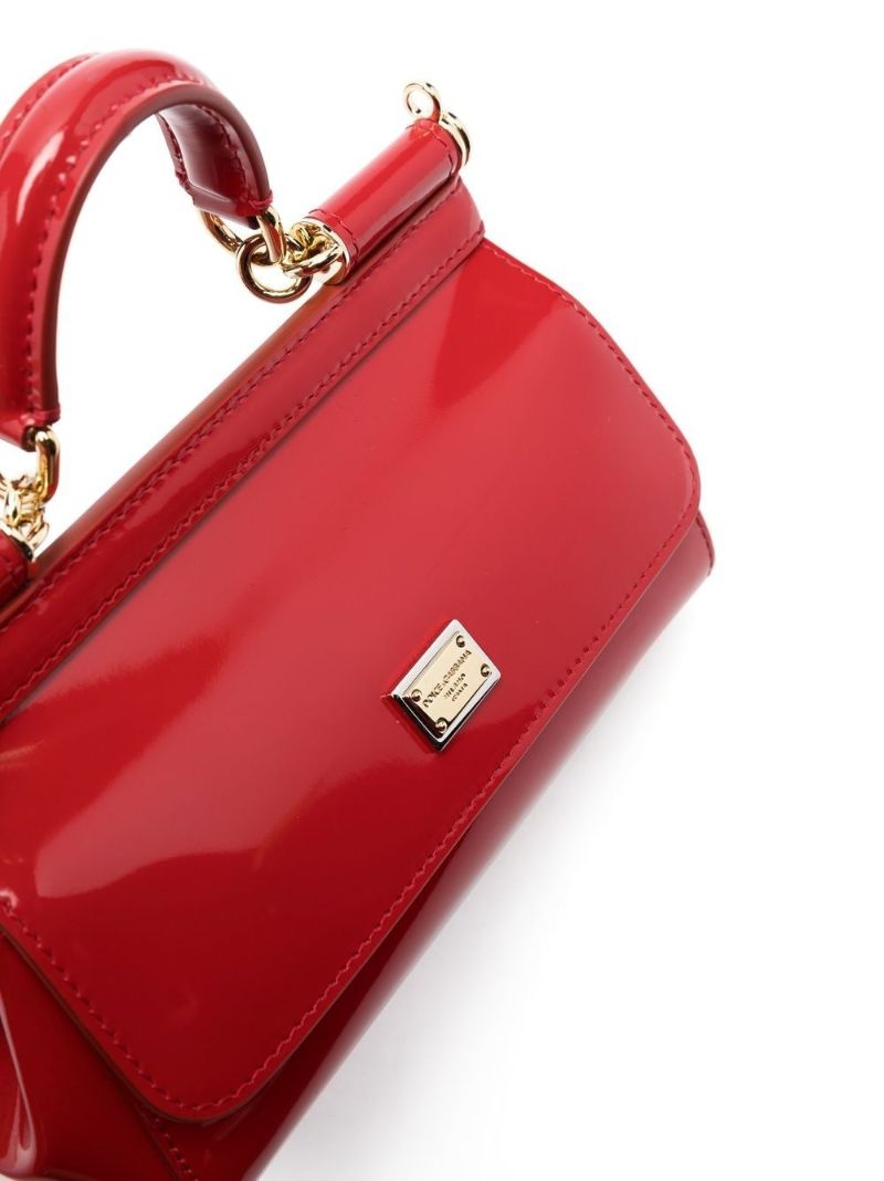 Red Sicily Leather Mini Top Handle Bag