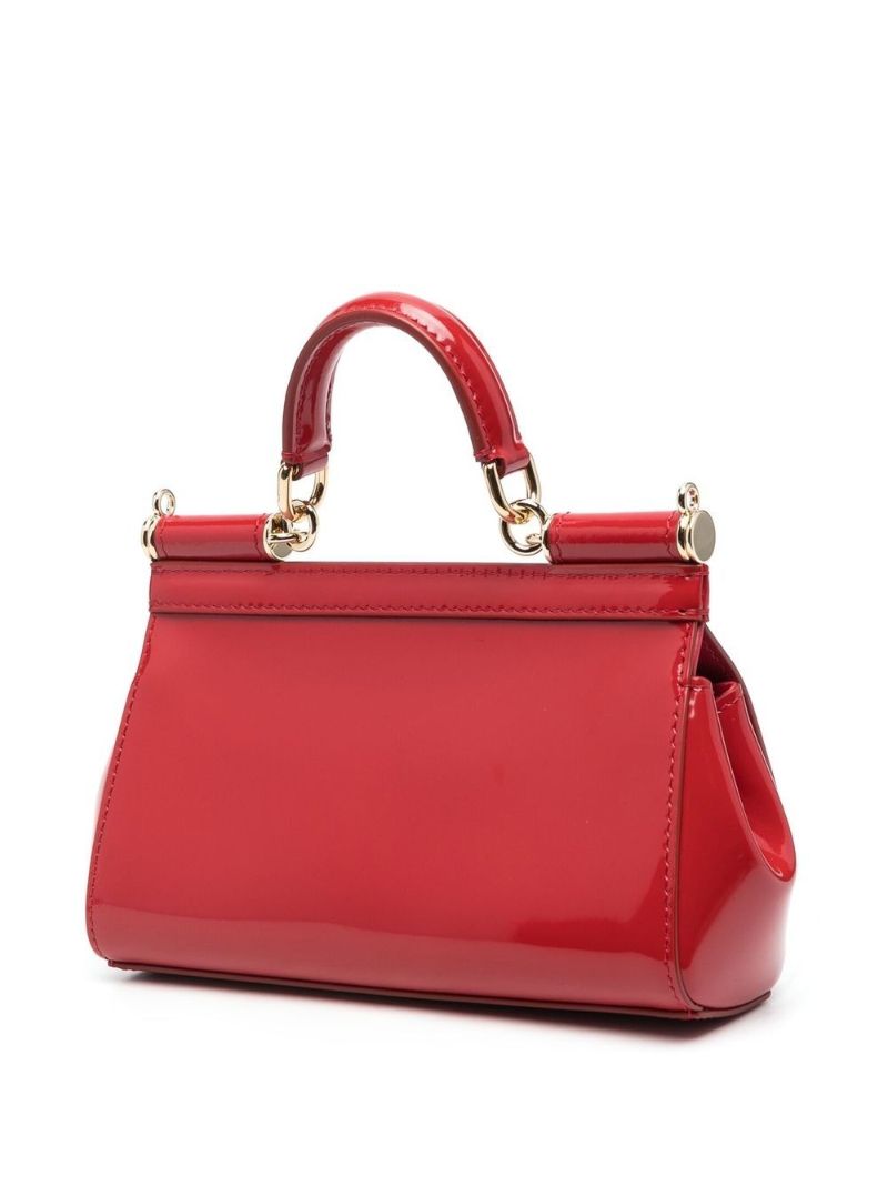 Red Sicily Leather Mini Top Handle Bag