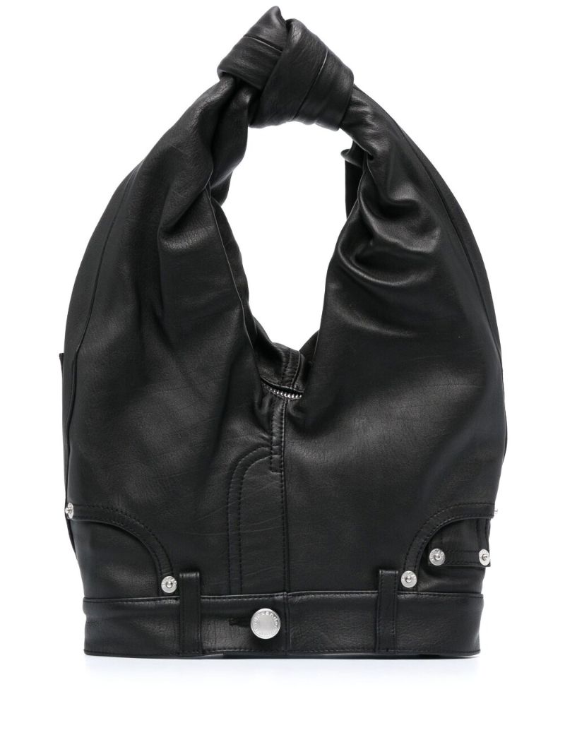 Black Mini Leather Top Handle Bag