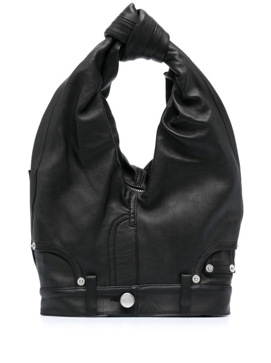 Black Mini Leather Top Handle Bag