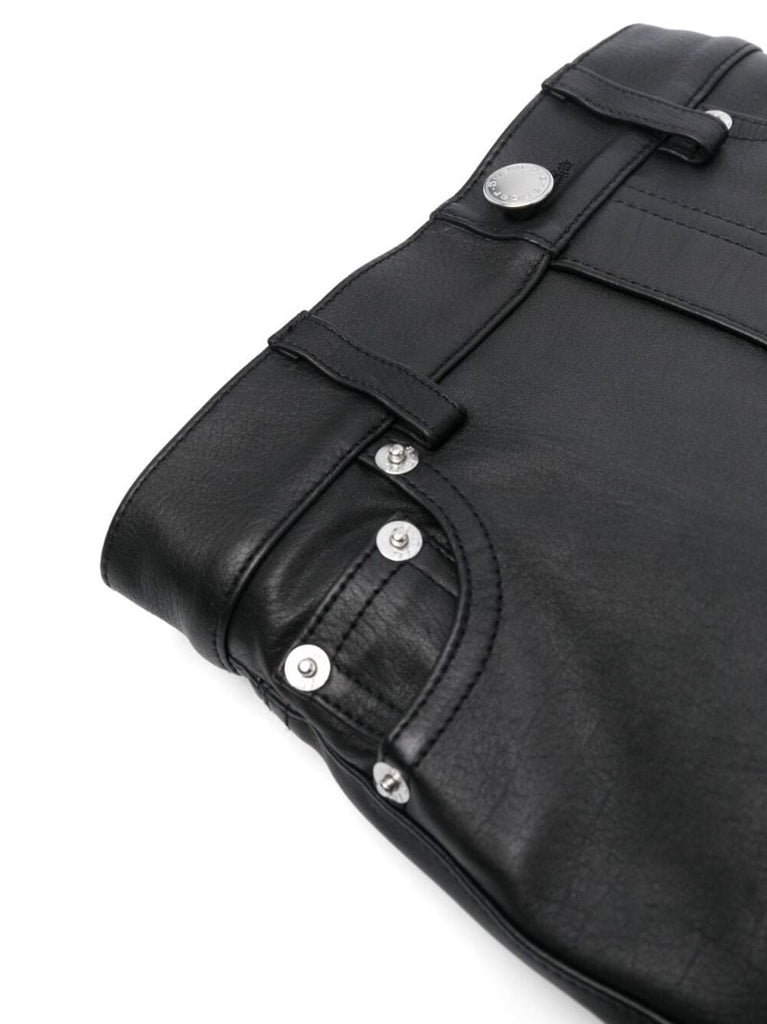 Black Mini Leather Top Handle Bag