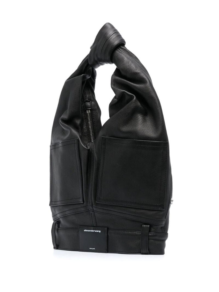 Black Mini Leather Top Handle Bag