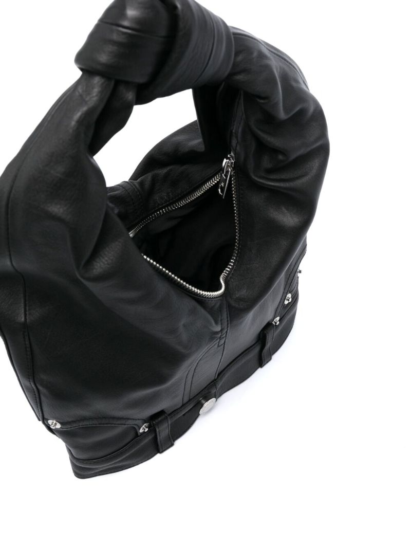 Black Mini Leather Top Handle Bag