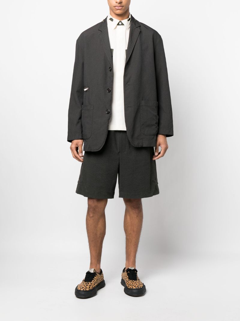 Black Zip Single-breasted Blazer