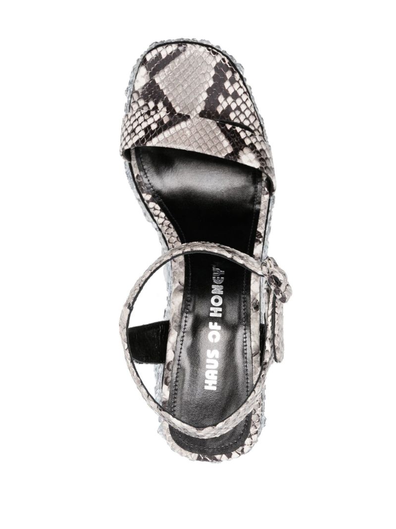 Grey Croco 65 Crystal Leather Sandals