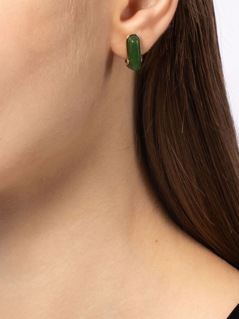 18k Yellow Gold Oblong Small Earrings