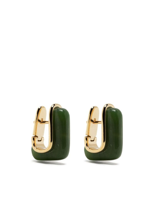 18k Yellow Gold Oblong Small Earrings