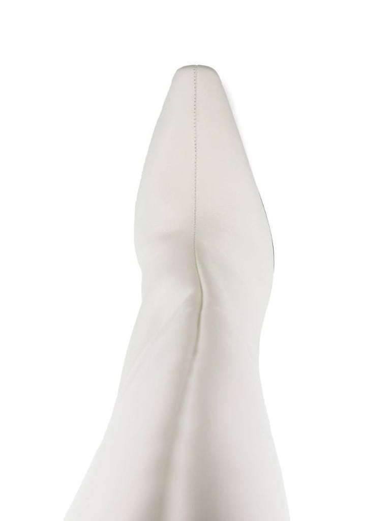 White Rosie 80 Leather Knee-high Boots